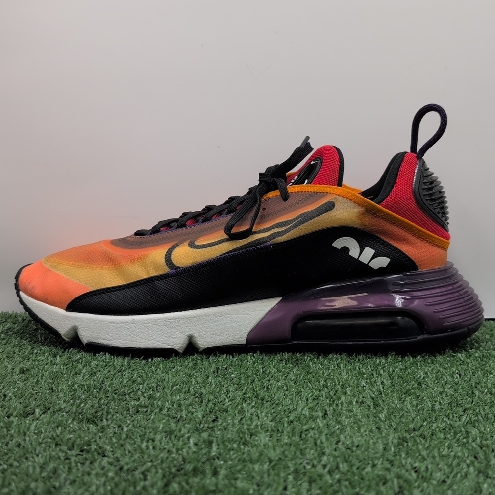 Nike Air Max 090 Men's Size‎ 13 Magma Orange Eggplant Red Daily Walking Athletic - Picture 3 of 14